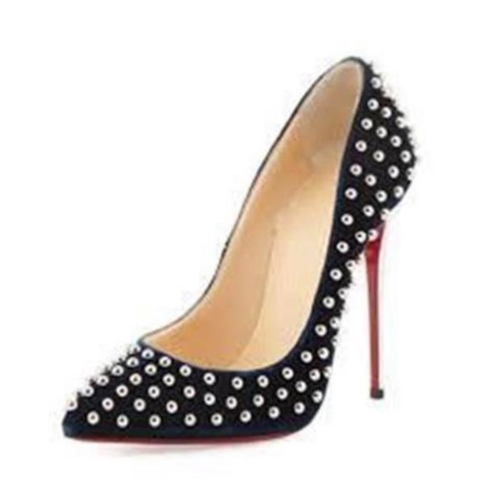 Christian Louboutin Billy Studded  Blue Pumps